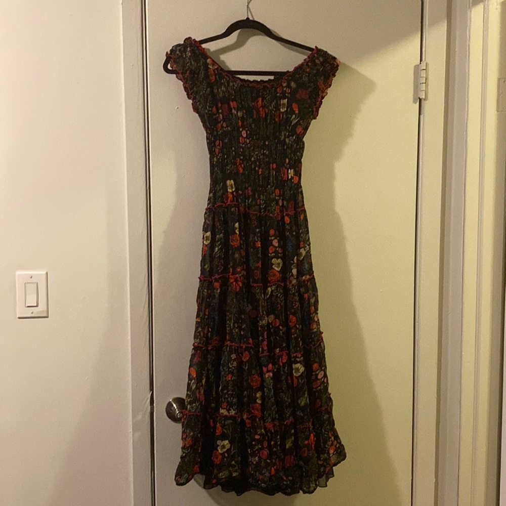 COPY - Payal Jain black floral maxi dress